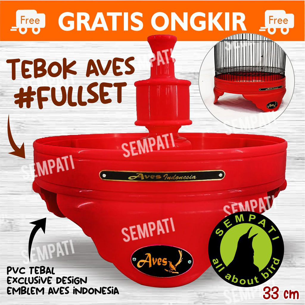 SEMPATI Tebok Aves Plus Pion Logo Fullset Tebok PVC Sangkar Kandang Burung Lovebird Love Bird Lb Teb