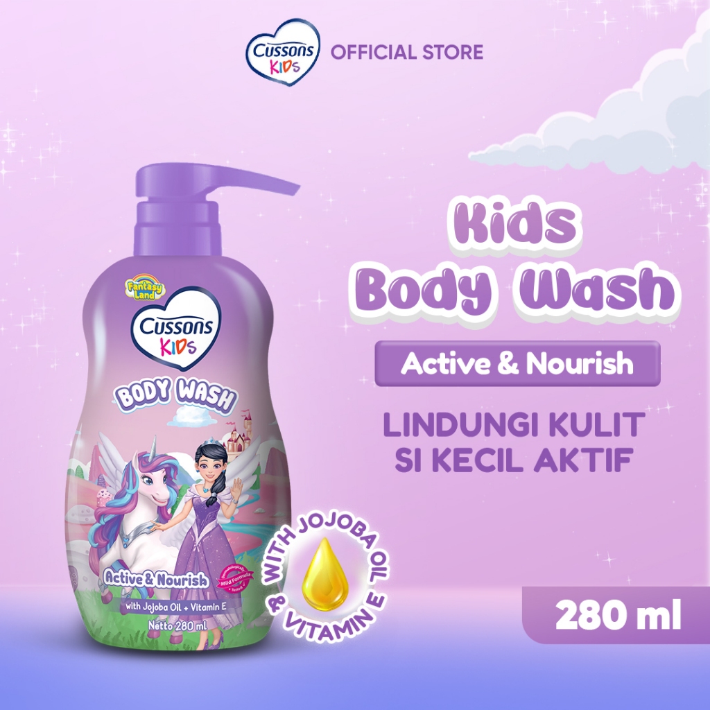 Cussons Kids Body Wash Unicorn Active & Nourish - Sabun Anak Pump 280ml