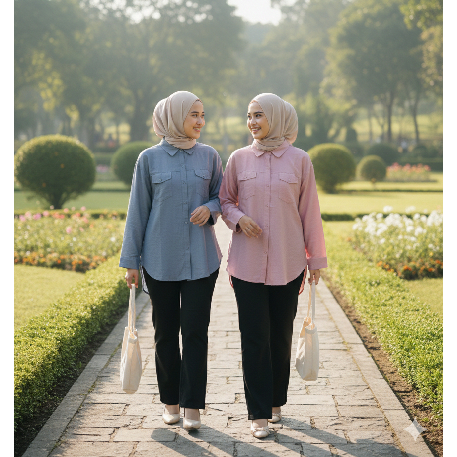 REAL PICT London Girl kemeja polos soft suede premium korean style by London Girl REAL PICT