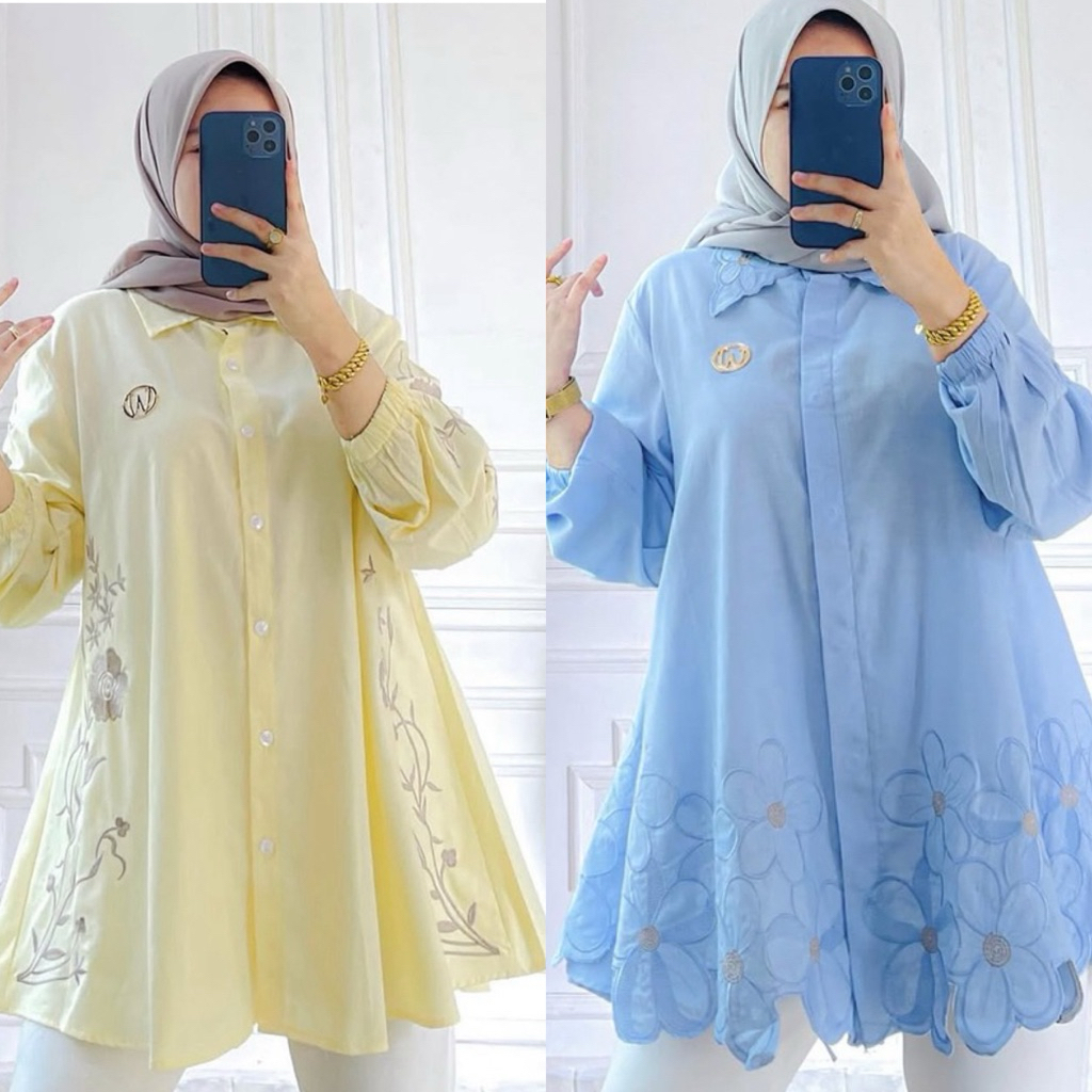 Winody olive Atasan Kemeja Arumi By winody orignal