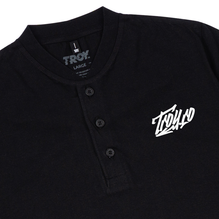 Troy Company Baju Koko Pria Hitam Lengan Pendek Kerah Shanghai Arrow KKD 2462