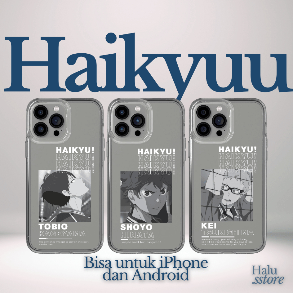 Case Haikyuu | Clear Case Transparan iPhone Android Samsung Oppo | Casing HP Wibu Anime Fanart Lucu