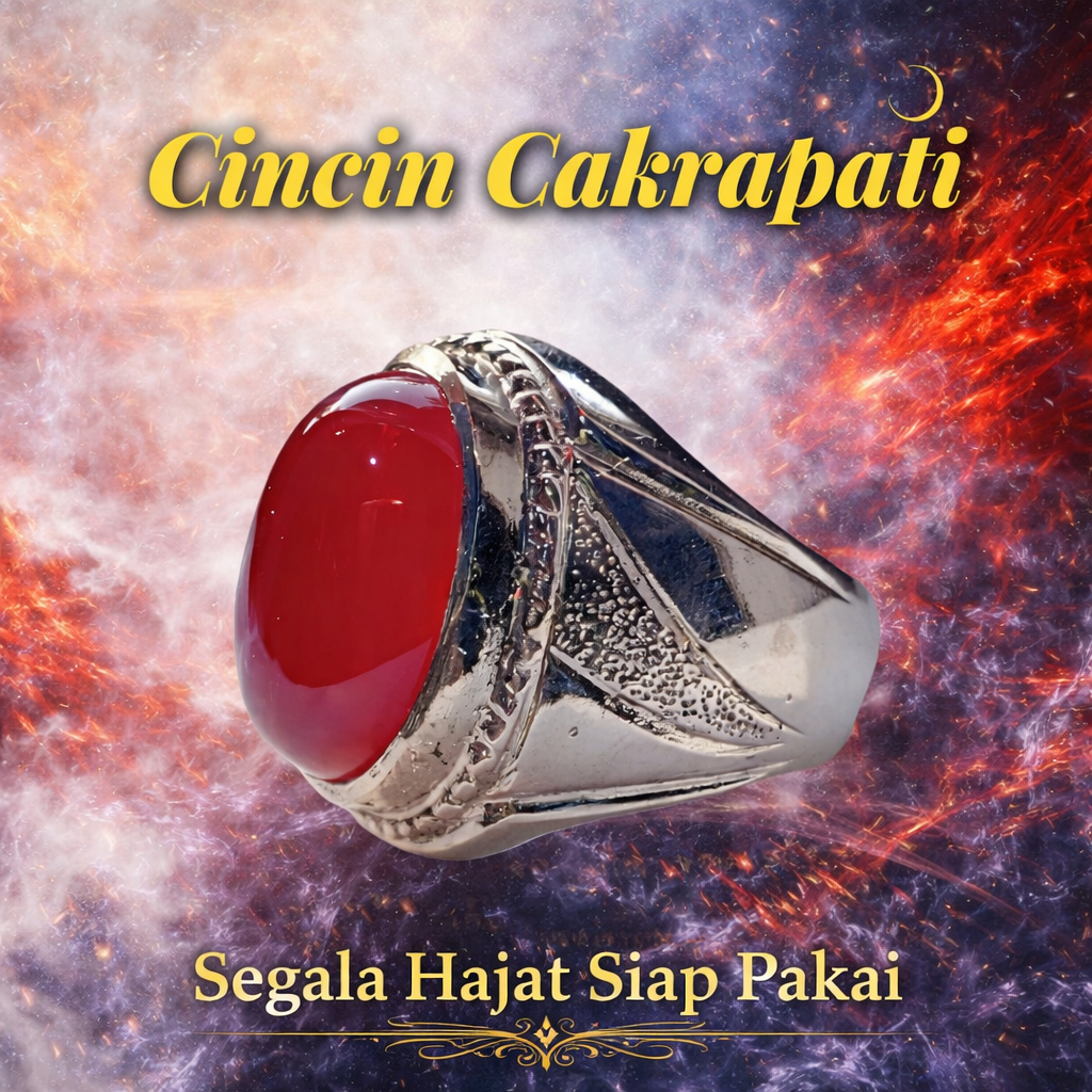 Cincin Giok Merah unisex pria dan wanita siap pakai
