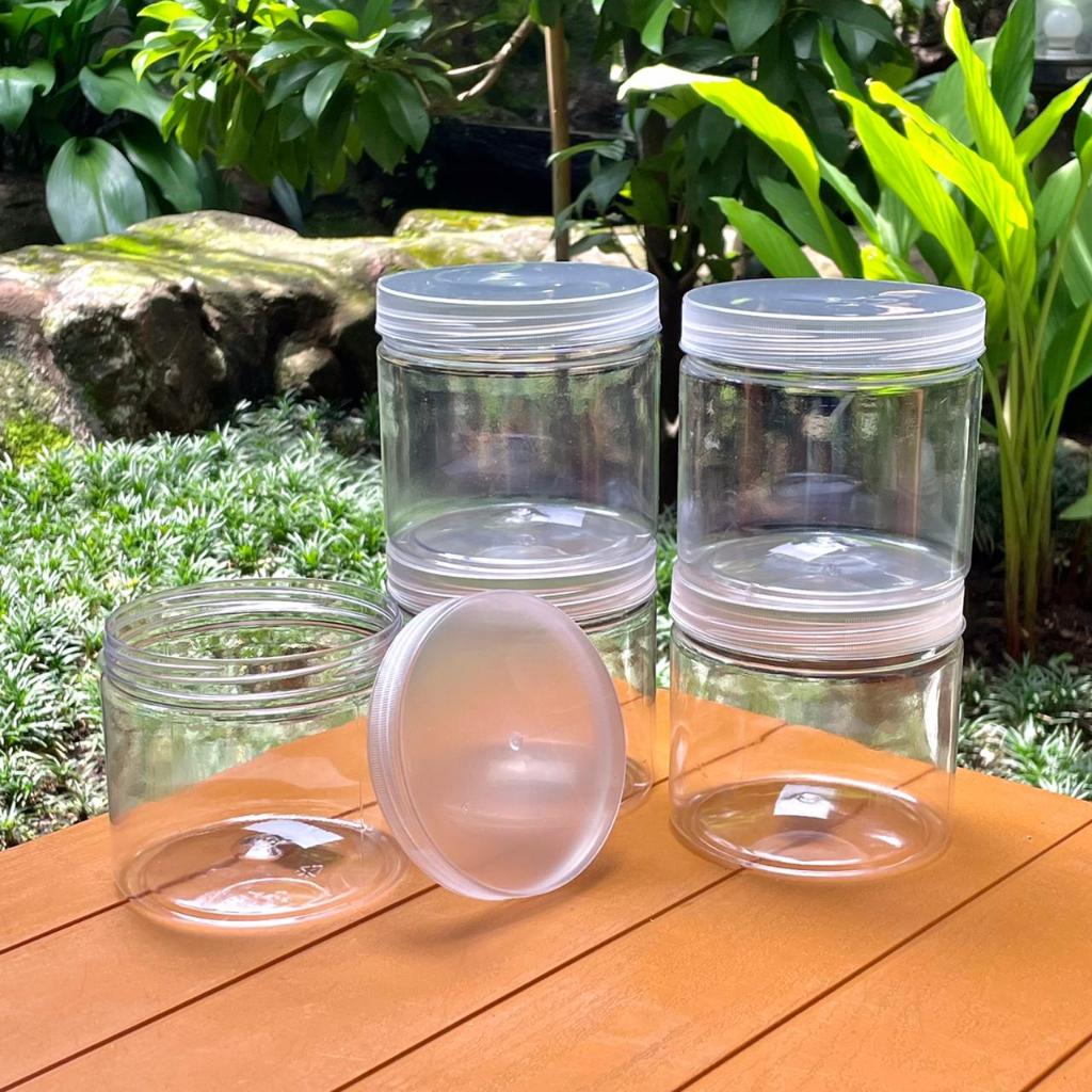 Toples Plastik Bulat Cylinder Transparan Kecil 650ml | Toples Tabung Bening