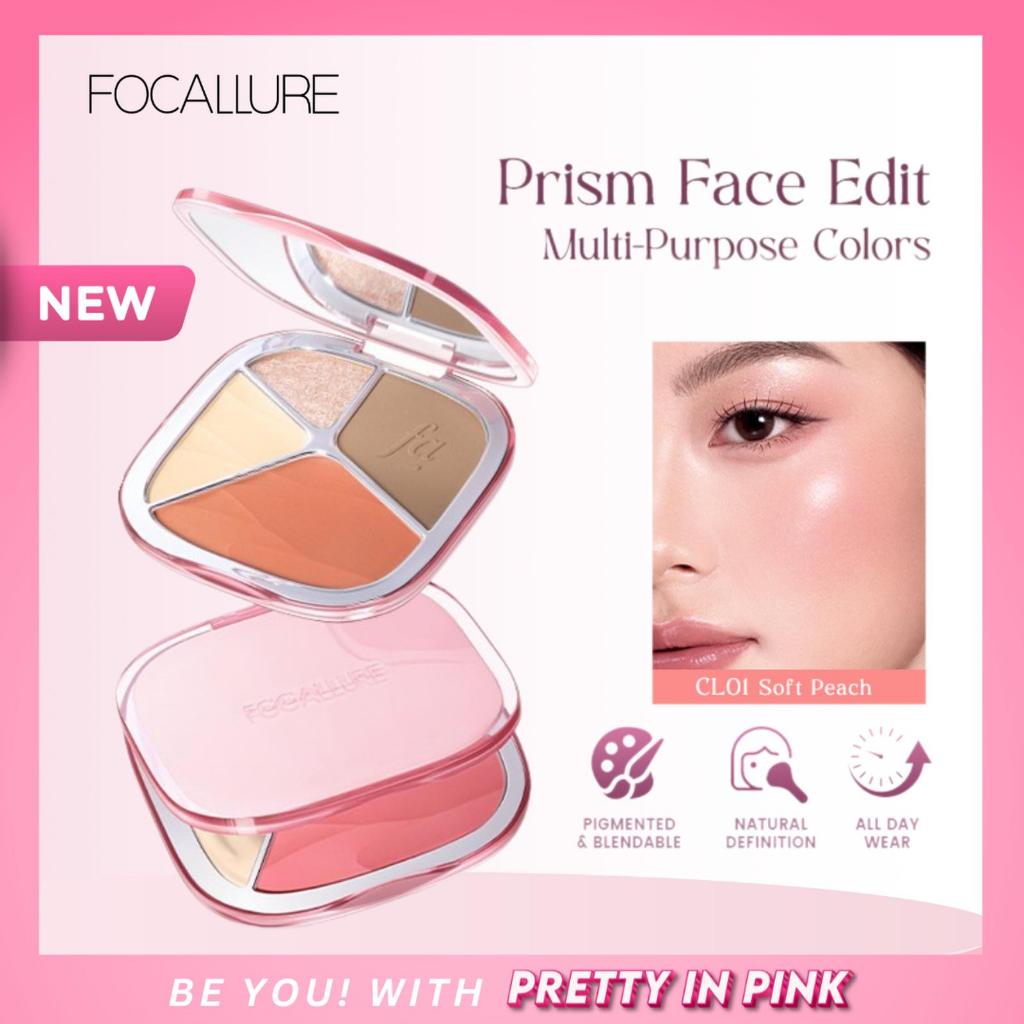 FOCALLURE 3 IN 1 Prism Multi Glow Palette Highlighter - Contour - Blush Multi-Use Makeup Palette FA-
