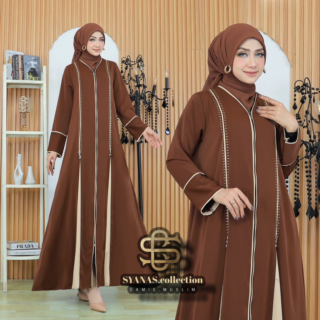 (COD)Abaya Jubah Mecca Elegan Jubah Arab Wanita Abaya Original Turkey