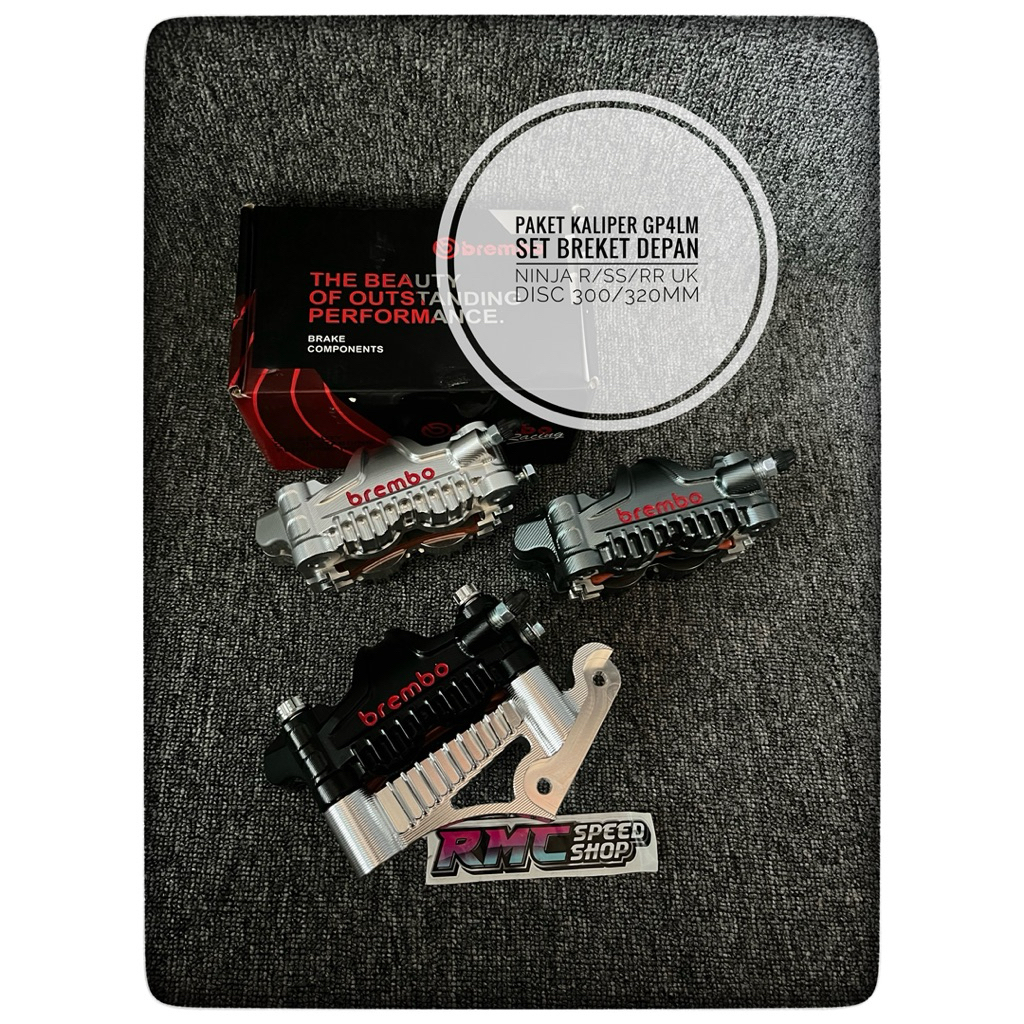 PAKET KALIPER BREMBO GP4LM NINJA R SS RR UKURAN 300 320mm / Paket Kaliper Brembo 4piston Ninja R / S