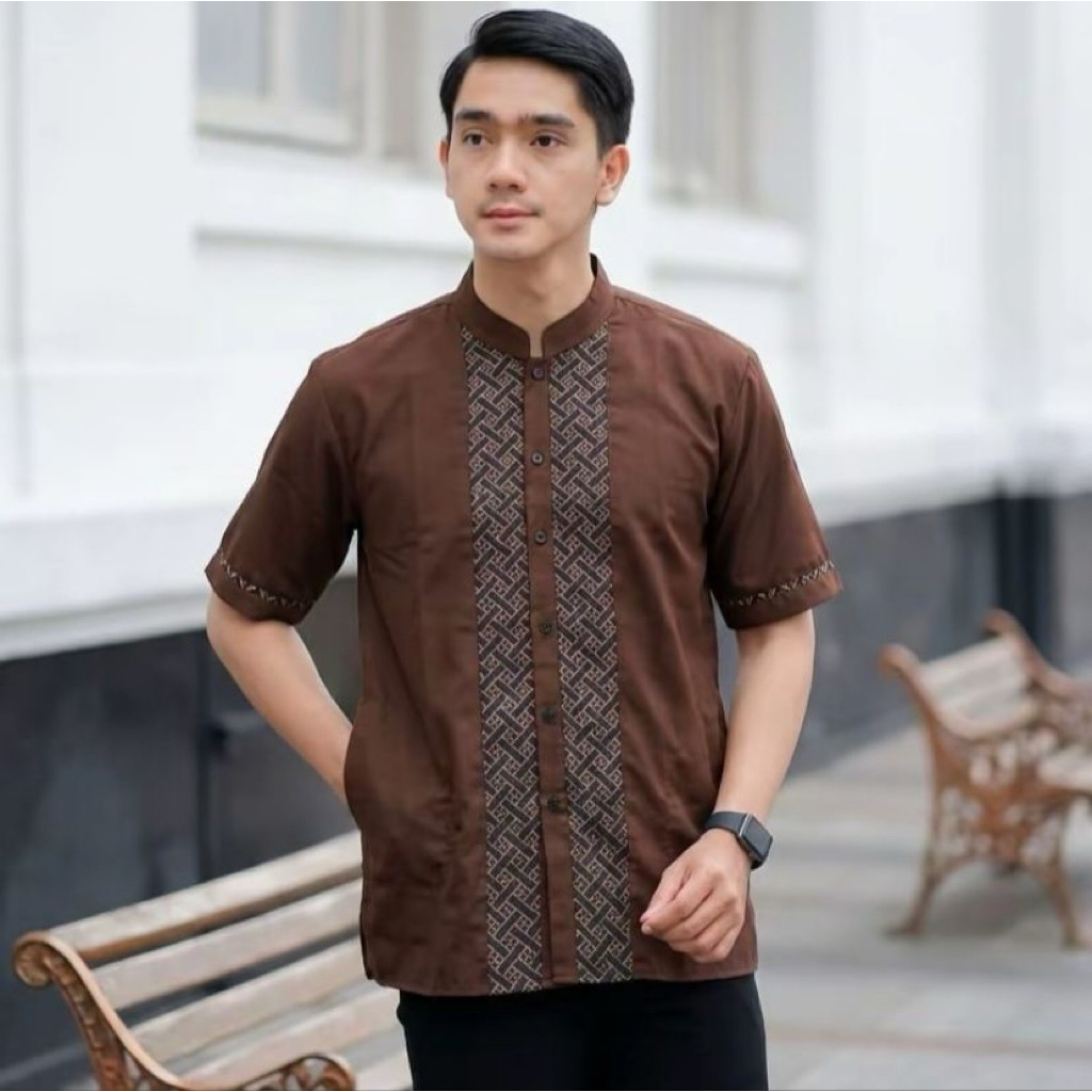 Baju Koko Pria Lengan Pendek Hem Koko Lengan Pendek Psize M L XL XXL Batik Pekalongan