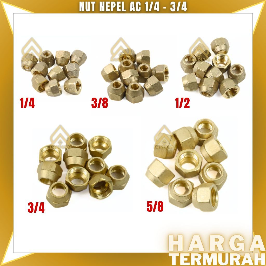 NEPEL AC 1/4 | DOUBLE NEPEL |  NEPEL PIPA AC | NAT AC | NEPEL AC 1/2PK - 5OK I DOBEL NEPEL AC | NUT 