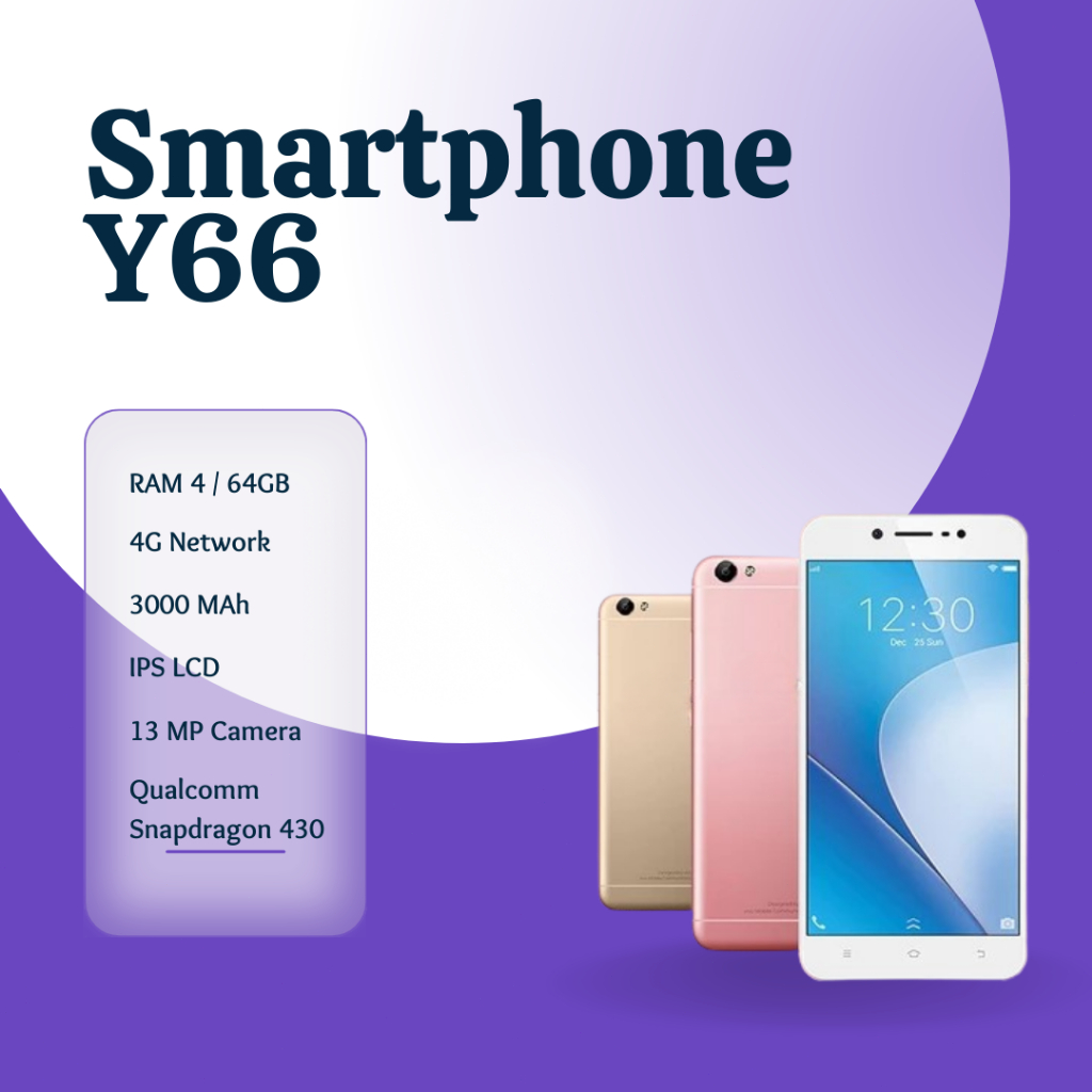 HP SMARTPHONE ANDROID VIVO Y66 RAM 4GB+64GB GARANSI 1 TAHUN
