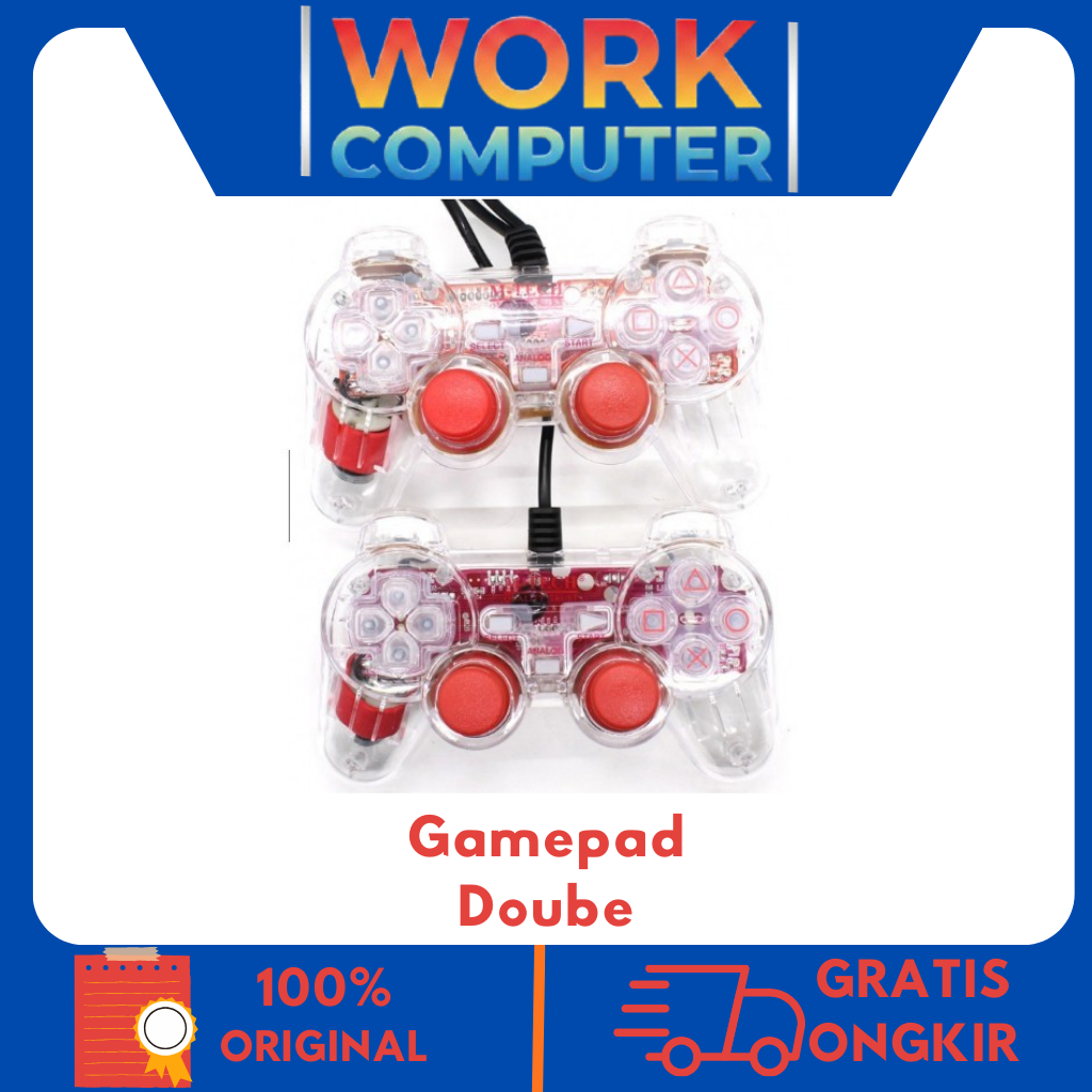 GAMEPAD JOYSTICK DOUBLE TRANSPARAN / JOYSTICK PC / GAMEPAD PC