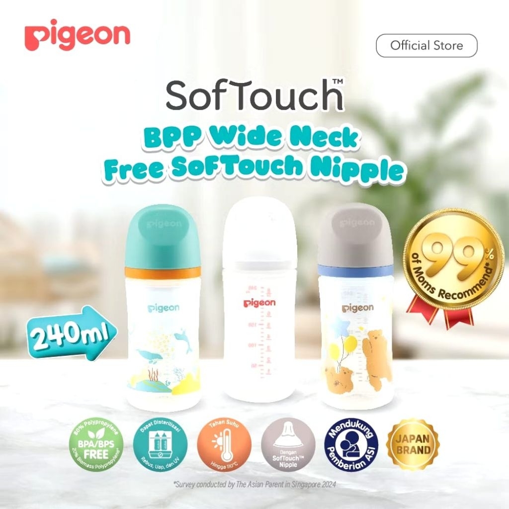 PIGEON BOTOL DOT PP SOFTOUCH (240ml)