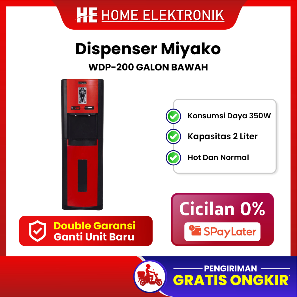 Dispenser Miyako WDP-200 HC Galon Bawah 3.5 Liter Garansi Resmi 1 Tahun
