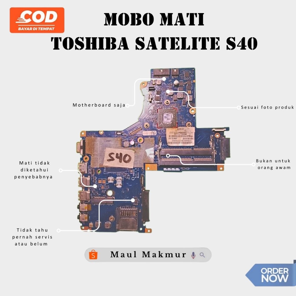 MATI Motherboard Laptop Mobo Laptop Toshiba Satelite S40