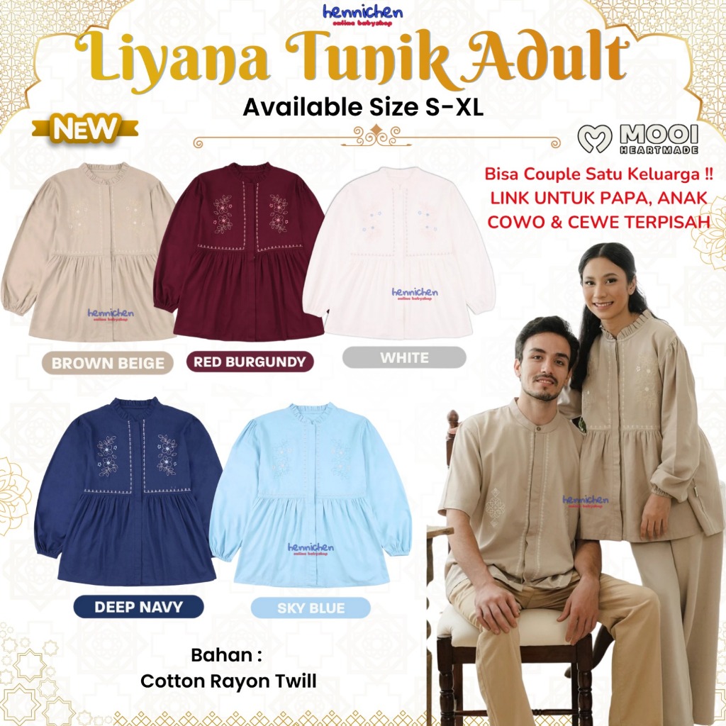 Mooi Tunik Wanita Atasan Wanita Raya Collection Liyana Tunik Adult