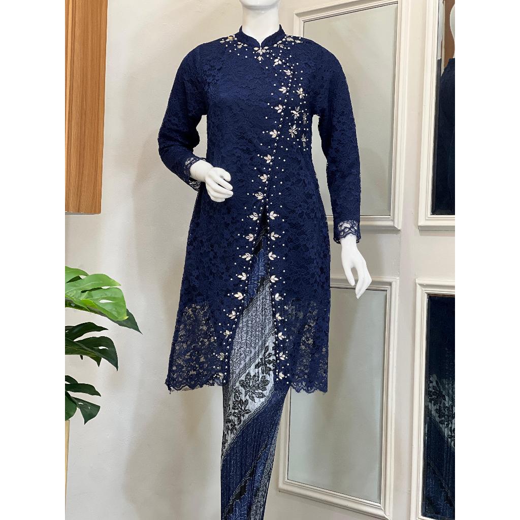 Setelan kebaya brokat tunik janggan syakila payet / Baju kebaya jawa modern buat pesta kondangan & b