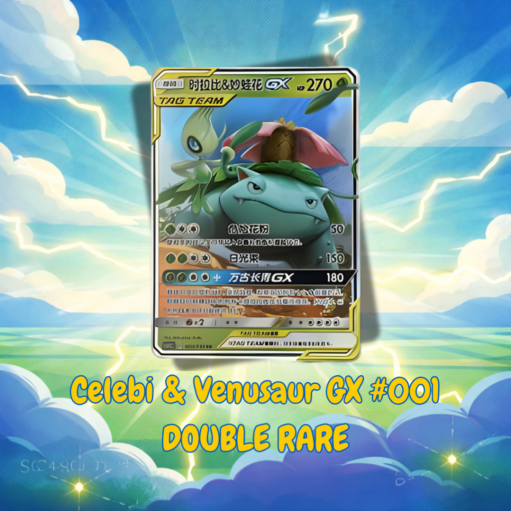 Kartu Pokemon TCG China Celebi & Venusaur GX Tag Team RR #001