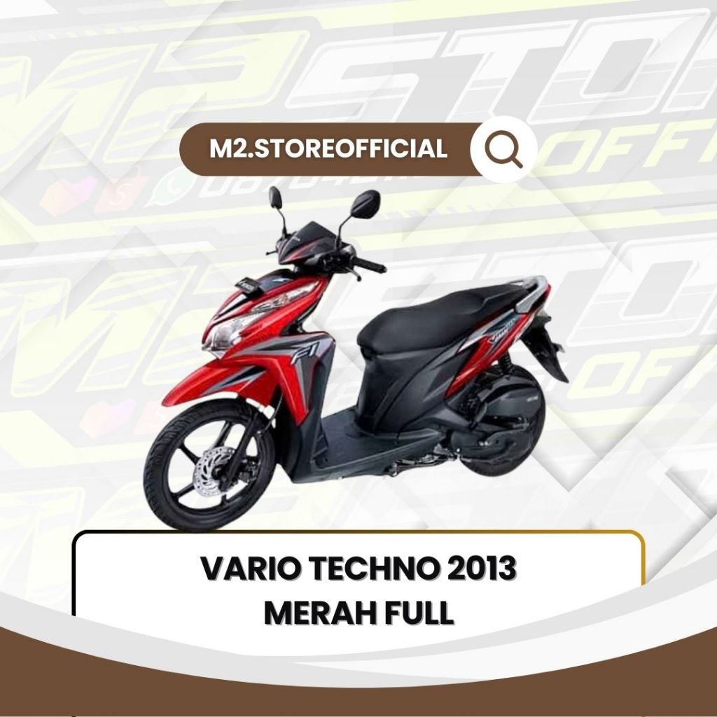 stiker striping sticker Lis les body motor Honda vario techno 125 fi old 2013 merah