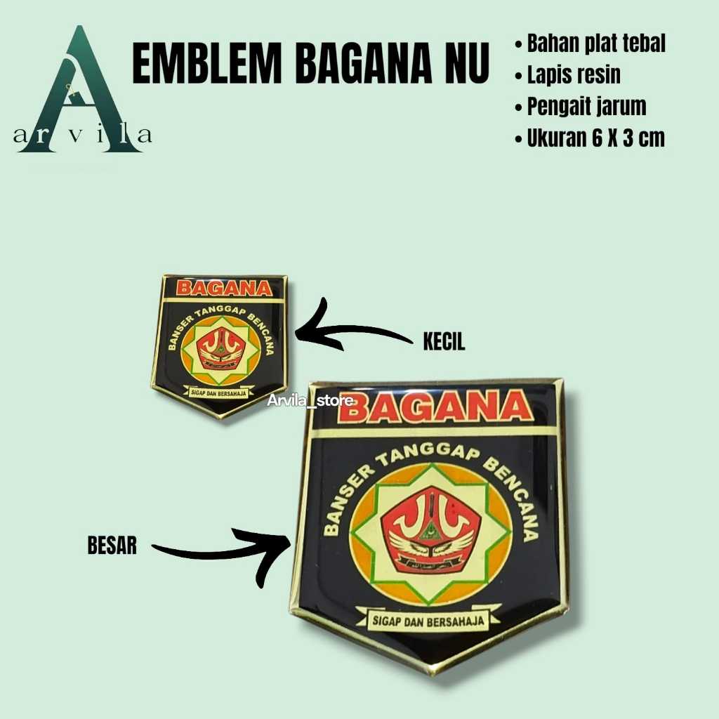 Pin BAGANA NU / atribut banser / aksesoris NU Kualitas terbaik
