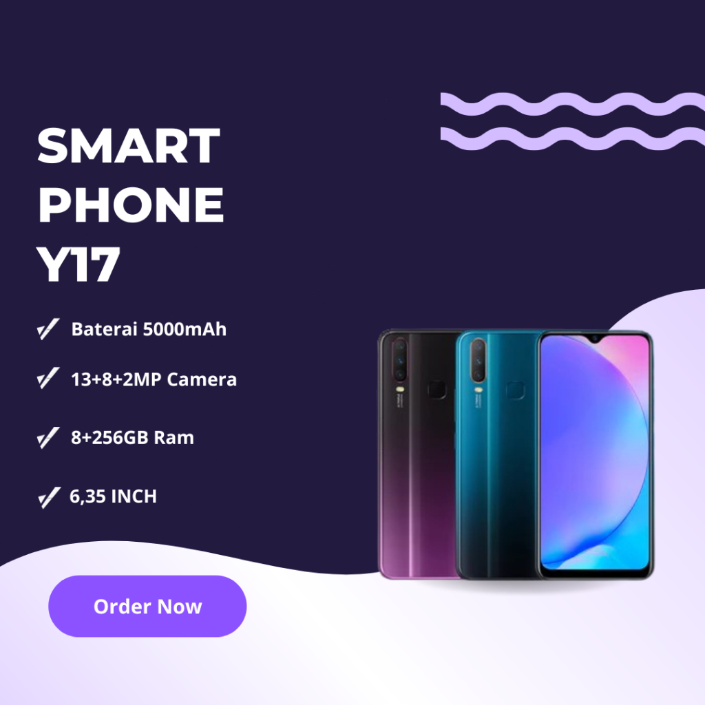 HP SMARTPHONE ANDROID VIVO Y17 RAM 8GB + 256GB GARANSI 12 BULAN