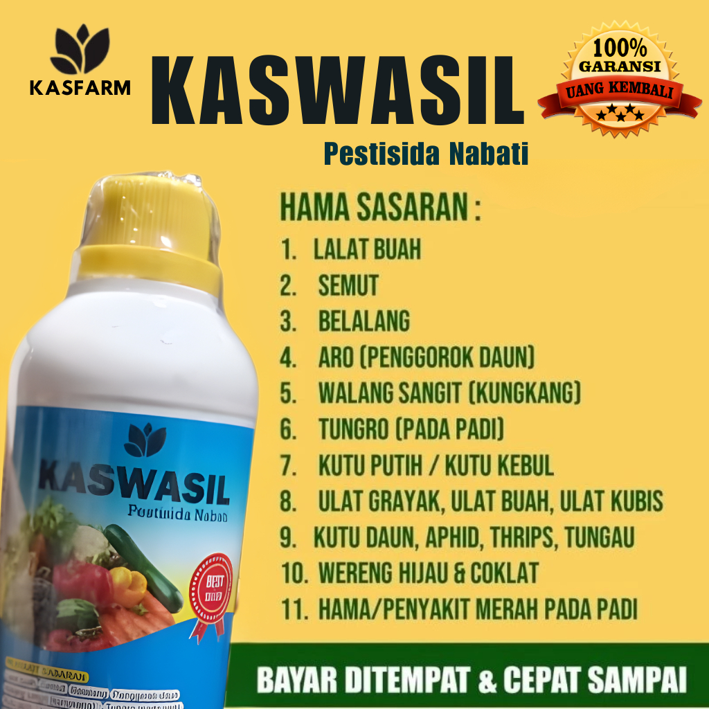 KASWASIL 500ml Pestisida Organik Obat Hama Wereng Coklat Pada Tanaman Padi - Obat Hama Padi Wereng C