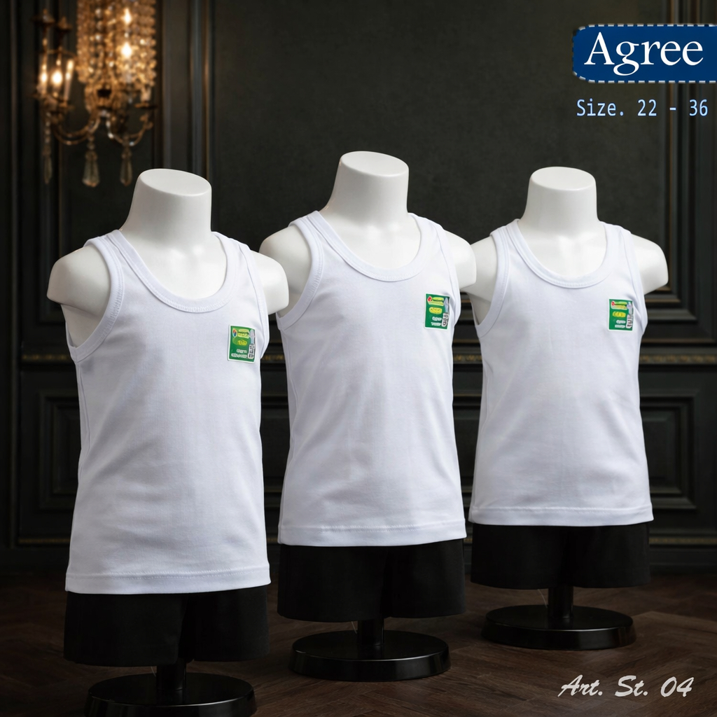 Grosir ( 3 Pcs ) - Singlet Agree Kids | Singlet Anak Agree ST 04 | Kaos Dalam Agree | Kaos Kutang | 