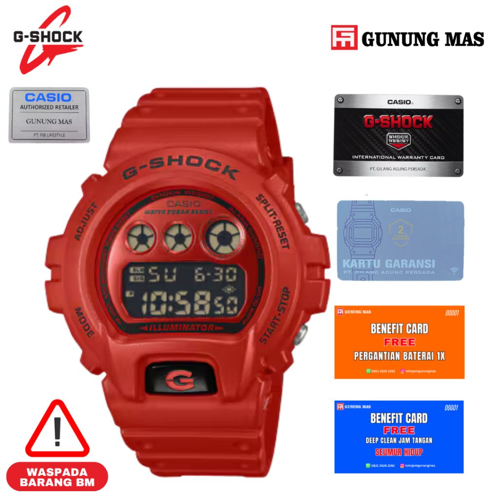 Casio G-Shock DW-6900RRB-4D Red Digital Watch 100% Original