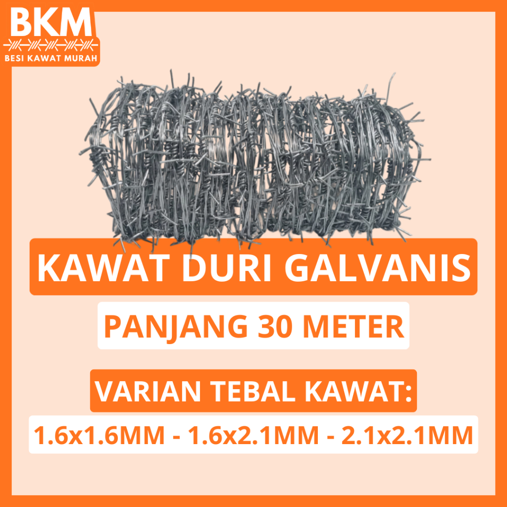 Kawat Duri Galvanis Panjang 30 Meter | Kawat Duri Murah - Pabrik Kawat Duri