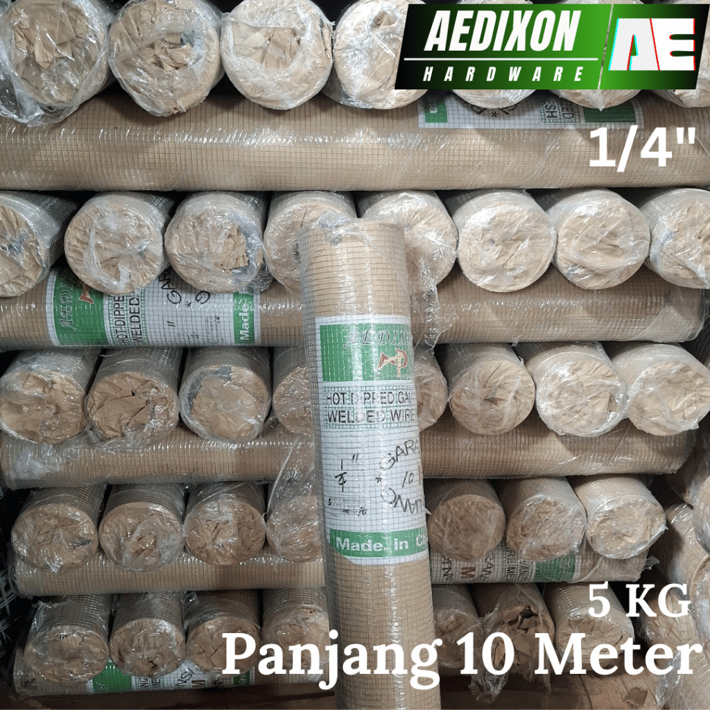 Kawat Loket PATRI Putih AEDIXON Kualitas Super Tahan Karat & Kuat | Welded Wire Mesh Ukuran 1/4" x 1