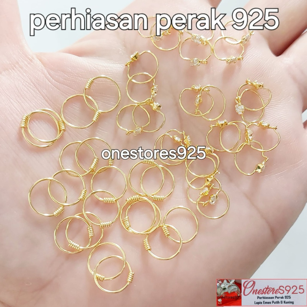 Anting Bayi Lucu Model Knip Perak 925 Aman Untuk Baru Lahir Ringan Tipis Lapis Emas Kuning