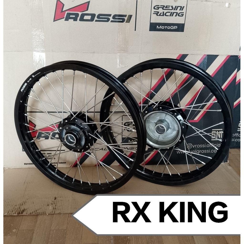 Paketan Rakitan Velg Pelak Jari Jari Rx King Ring 18 ukuran 140/160 160/185 185/215 1Set Depan Belak