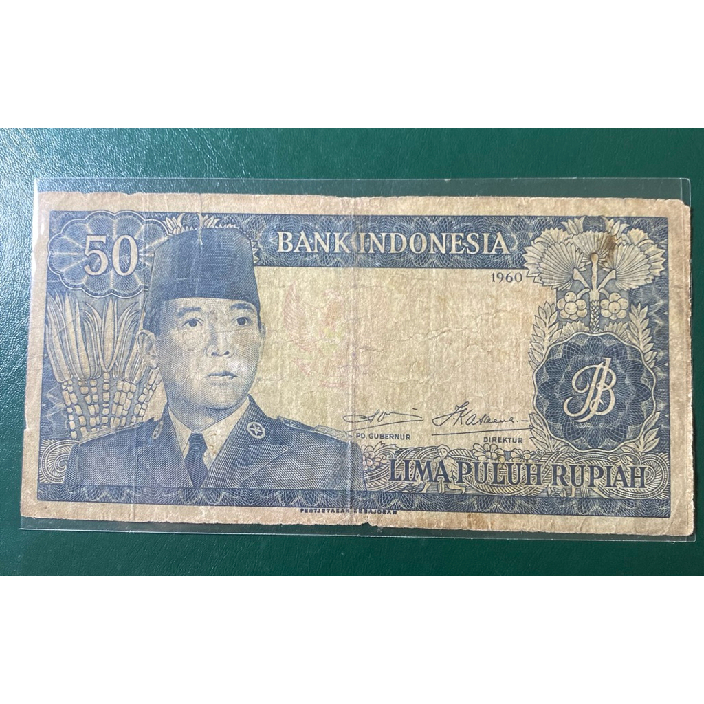 Uang Kuno 50 Rupiah Soekarno Wm Banteng
