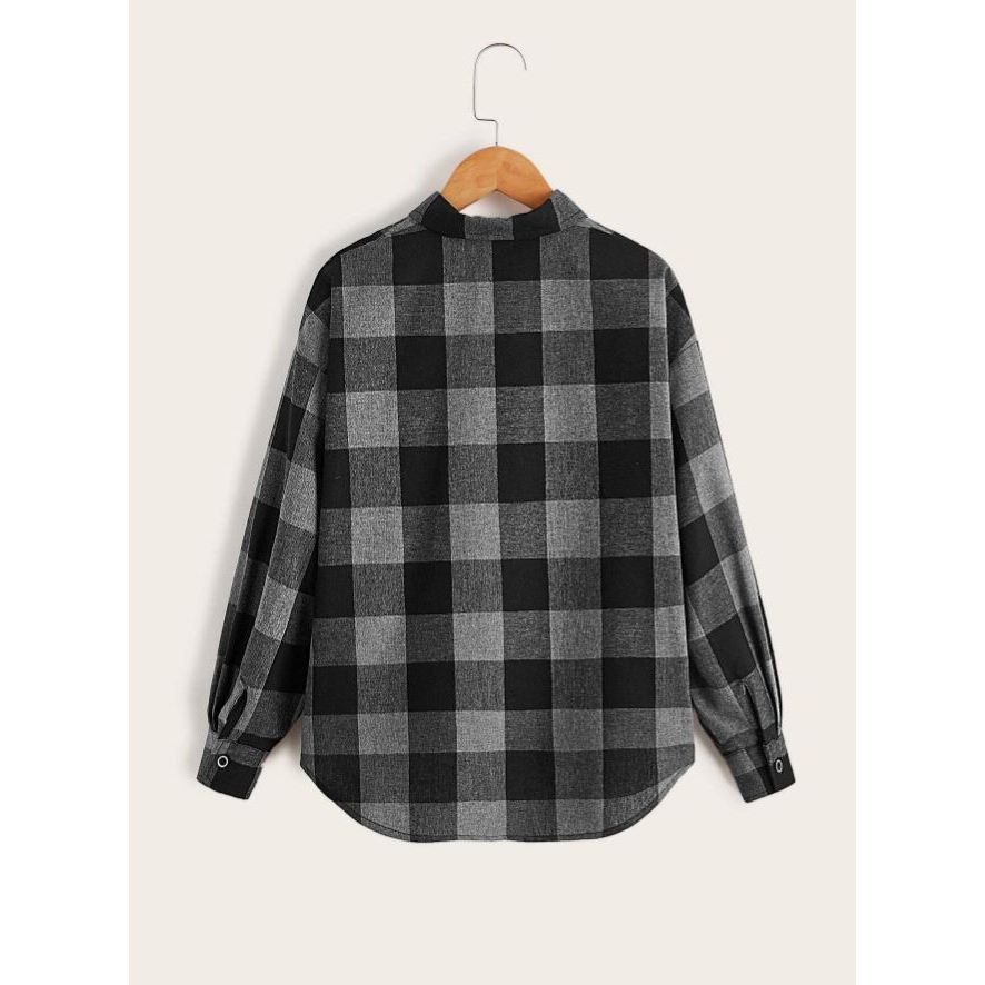 Atasan Anak-anak Fashion Korea Baju Flanel Kotak-kotak Anak Laki-laki Baju Kasual 3-12 Tahun