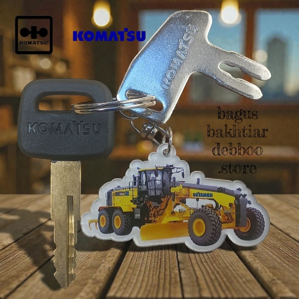 Master Key Komatsu + Kunci Battery Komatsu + Gantungan Akrilik Motor Grader