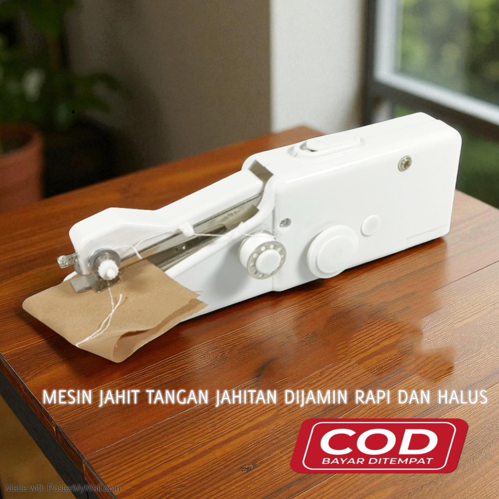 [ SUPER ] Mesin Jahit Genggam Portable Baterai AA 4PCS Menjahit Tirai Saputangan Mini