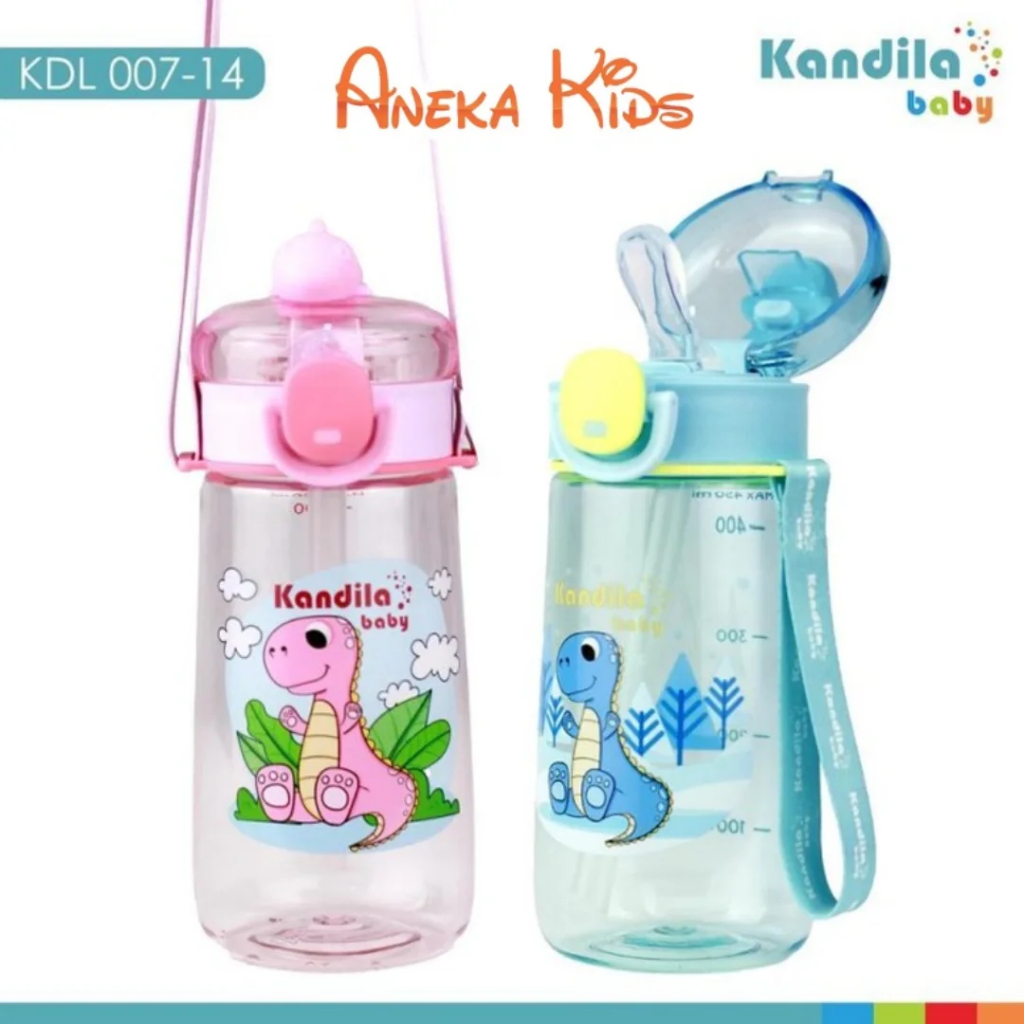 Kandila Tritan Straw with Strap 400ml-600ml / Dino Series KDL007-14 / KDL007-15