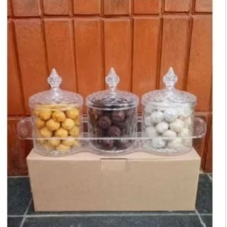 toples set + nampan/3 toples + satu nampan/toples akrilik set cantik