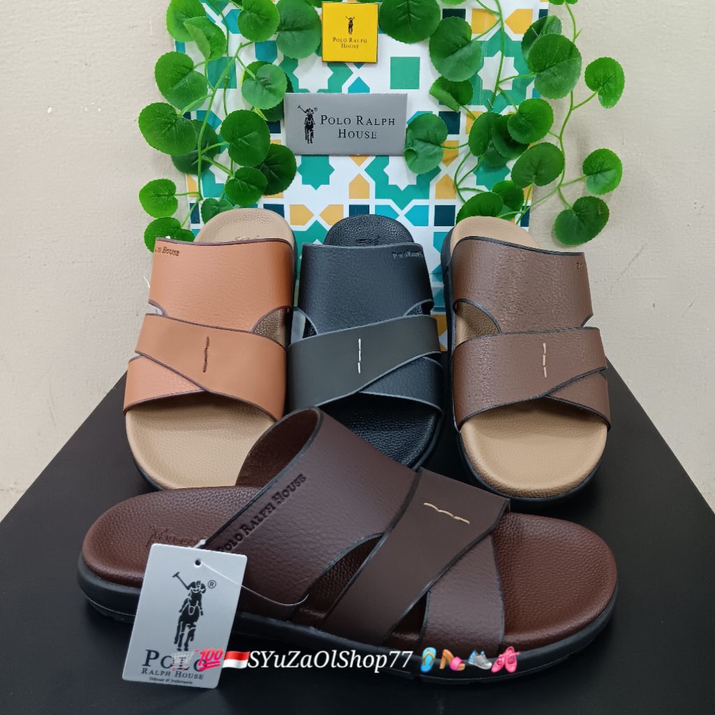 [Bisa COD/100% Original/Art BENICIO 03] Sandal Pria POLO RALPH HOUSE/Sandal Casual Pria/Sandal Slide