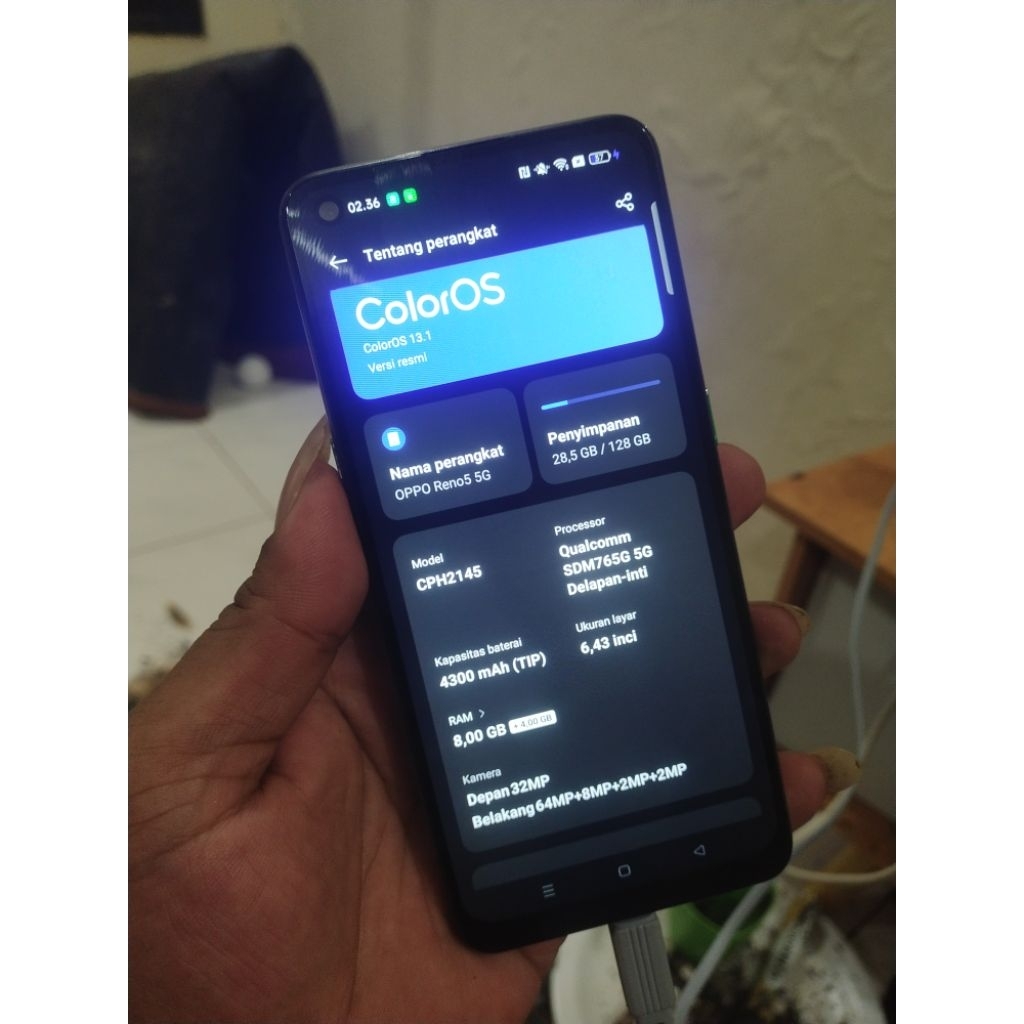 oppo Reno 5 5G ram 8gb Rom 128gb Minus Lcd lokal