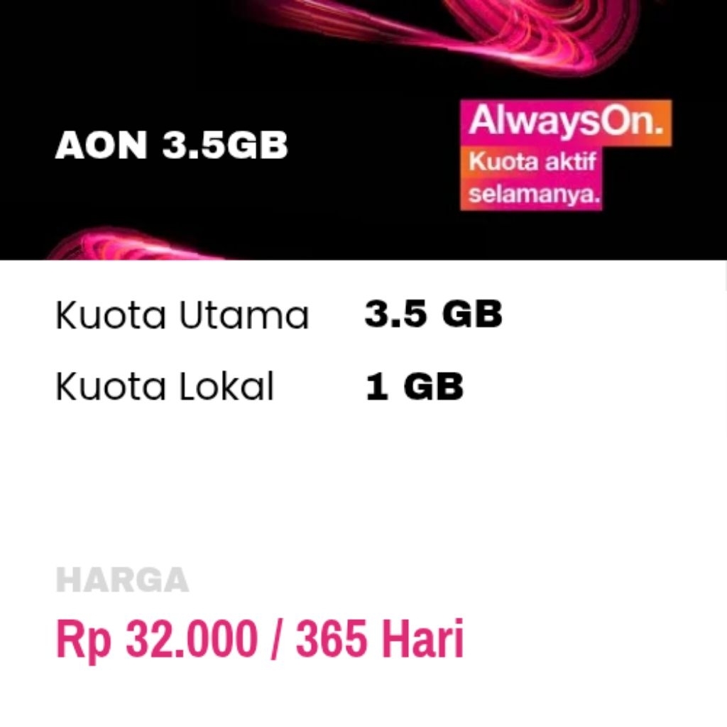TRI AON 3.5GB Kuota Aktif Selamanya