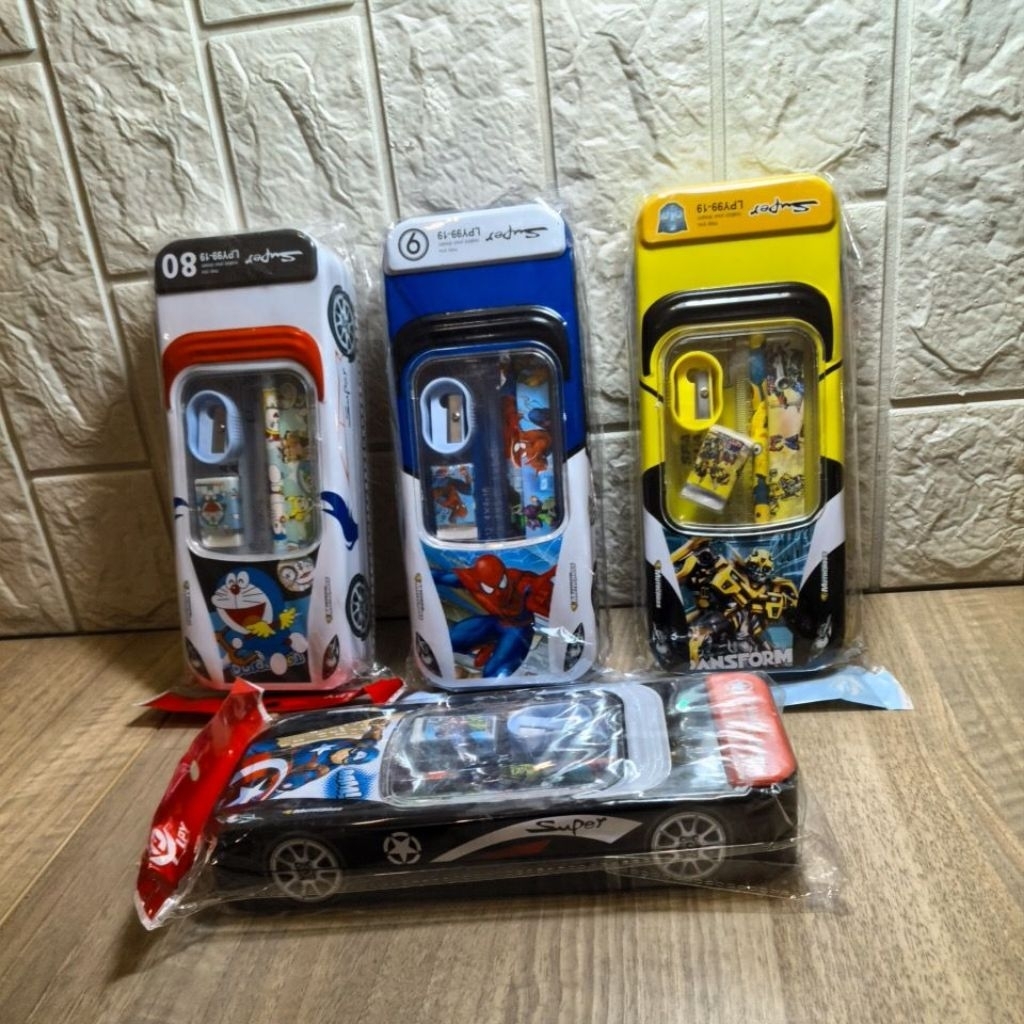 Pencil case mobil kaleng + isi