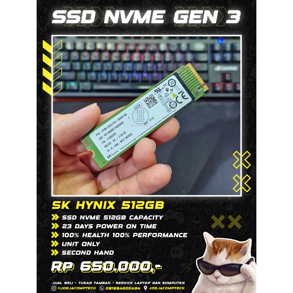 SSD NVME SK HYNIX 512GB NORMAL SENTINEL 100% BUKAN SSD SATA NVME 480GB 500GB