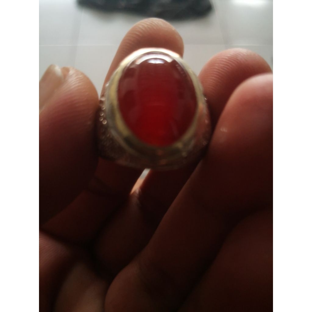 Cincin Batu Akik Red Raflesia Bengkulu BUKAN bacan kalimaya pirus ruby safir pandan ijo garut lumut 