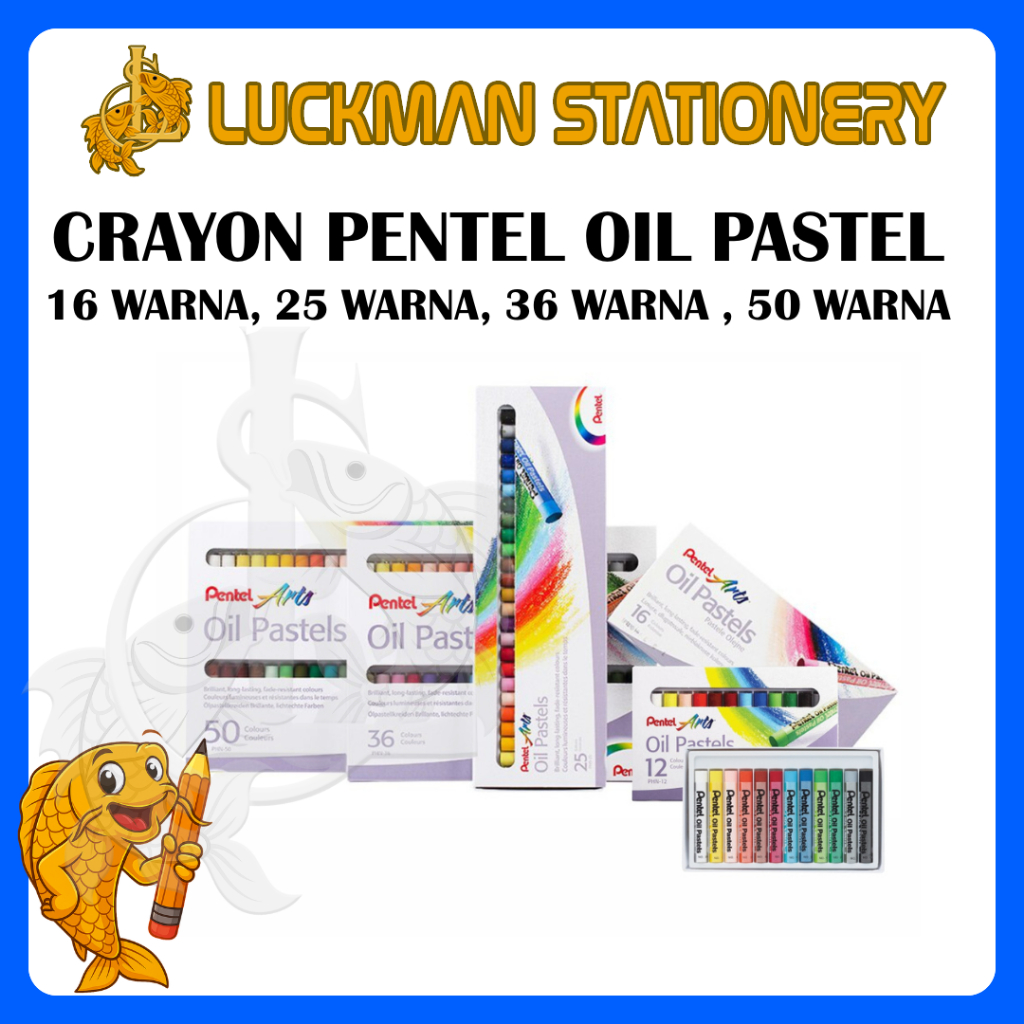 CRAYON OIL PASTEL PENTEL / CRAYON 16 WARNA - 50 WARNA/ KRAYON PENTEL ARTS [LUCKMAN STATIONERY]
