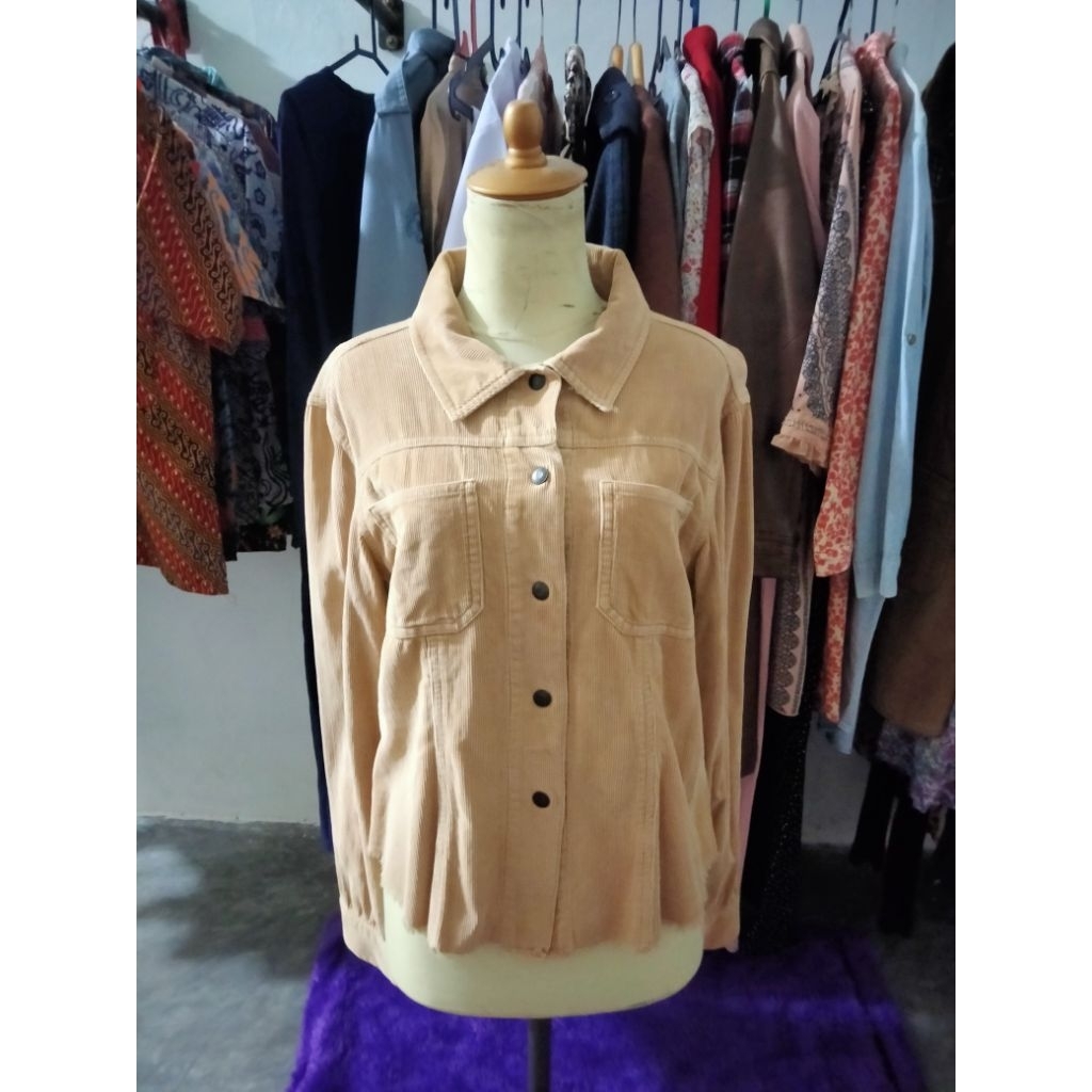 Brown Corduroy T Shirt by Guess