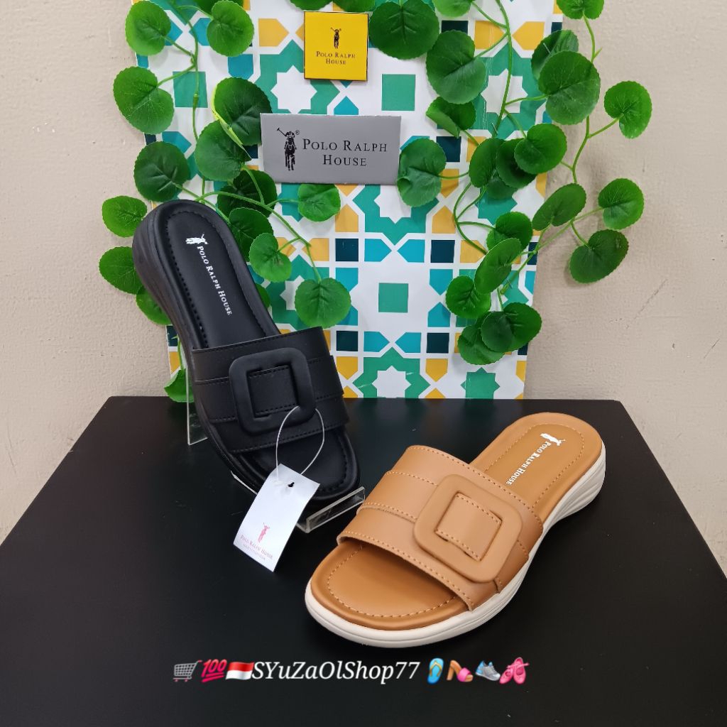 [Bisa COD/100% Original/Art RSC 10] Sandal Wanita POLO RALPH HOUSE/Sandal Wanita/Sandal Slide Wanita