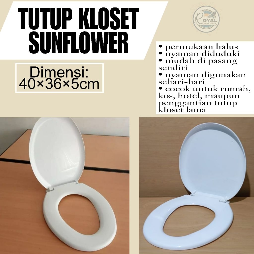 KLOSET TUTUP KLOSET SUNFLOWER, TUTUP WC DUDUK, TUTUP KLOSET WC, TUTUP COVER WC DUDUK