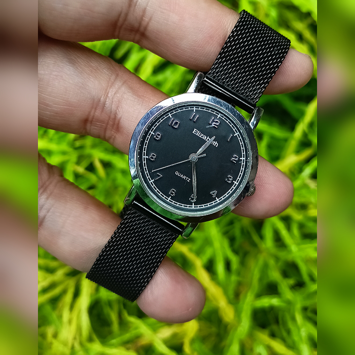 ELIZABETH 80115L Black Original Watch Second | Jam Tangan Wanita Preloved