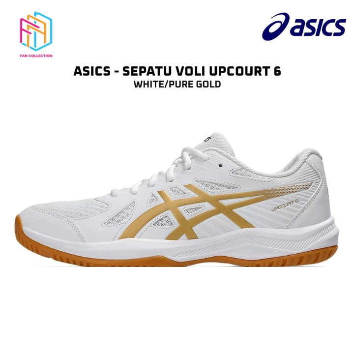 Sepatu Voli ASICS Upcourt 6 White Pure Gold