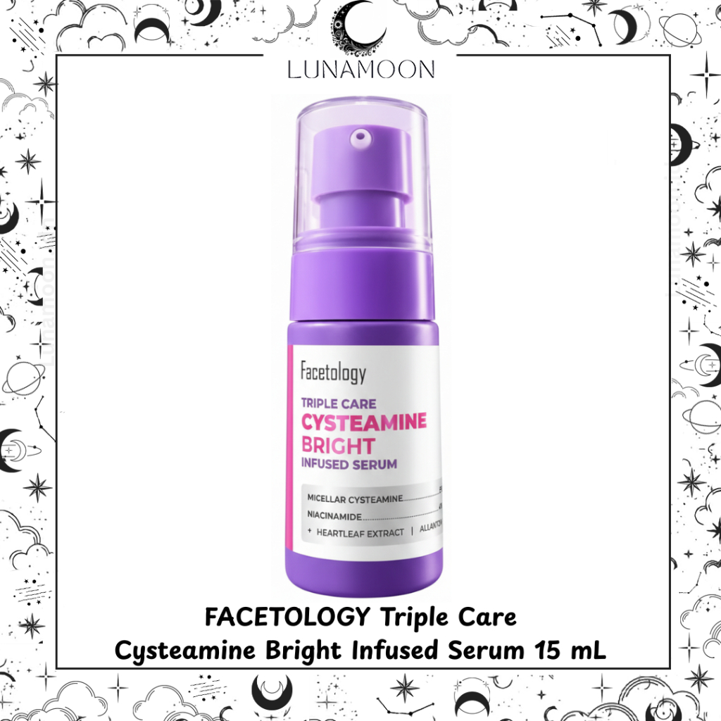 FACETOLOGY Triple Care Cysteamine Bright Infused Serum 15ml Serum Untuk Flek Hitam Lunamoon.idn